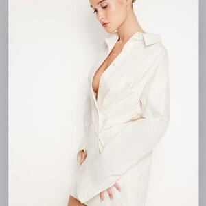 POPLIN BUTTON SHIFT SHIRT | CLOUD WHITE